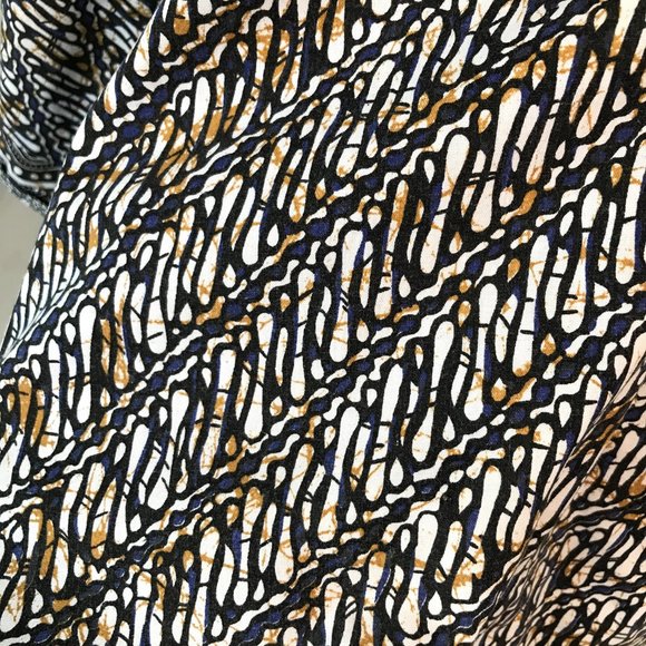 Vintage 70s OS African Print Poncho Cape Layer - Picture 7 of 8